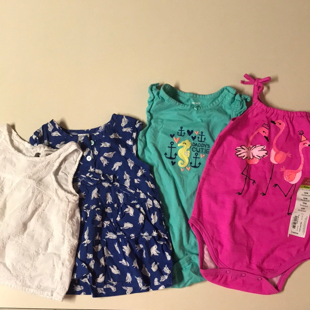 Lot of 4 baby girl tops & onesies